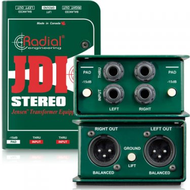 新疆Radial,JDI Stereo,立体声非平衡输入无源DI直插盒,DI盒,隔离变压器