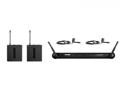 新疆Shure 舒尔 SVX188/CVL 双领夹式话筒系统 胸麦 一拖二无线话筒