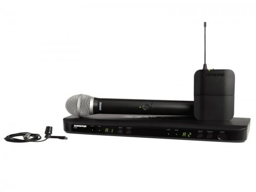 新疆Shure 舒尔 BLX1288/CVL 无线麦克风  BLX1288/CVL 双通道无线领夹+手持话筒系统